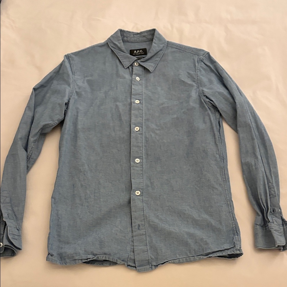A.P.C. Light Blue Casual Button Down Shirt